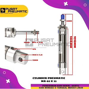 MA 40x25 CYLINDER PNEUMATIC STAINLESS MA 40 X 25