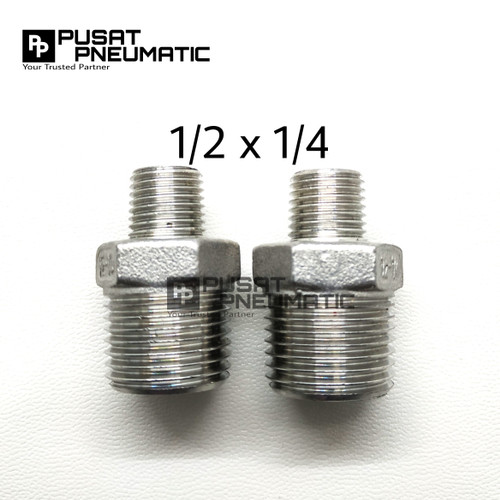 Double nepel Reduce stainless steel 304 1/2" x 1/4"