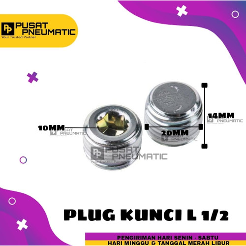 PLUG 1/2" Baut L ( 6mm) Baut L tanam Ukuran 1/2""(m20) Penutup Drat