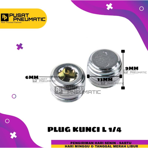 PLUG 1/4" Baut L ( 6mm) Baut L tanam Ukuran 1/4"(m10) Penutup Drat