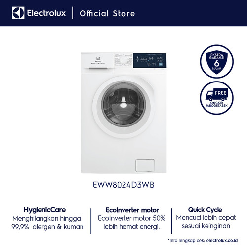 Mesin Cuci ELECTROLUX EWW8024D3WB / EWW 8024 D3WB / EWW8024 D3WB