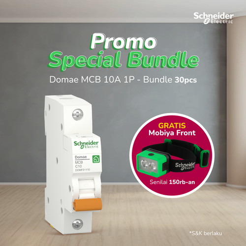 Bundle Schneider Electric MCB Domae 10A 1P (30pcs) + Free Mobiya Front