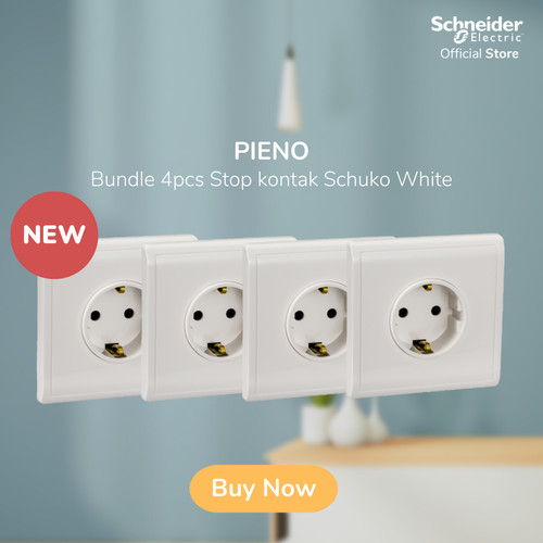 Bundle 4pcs Schneider Electric PIENO Stop Kontak White