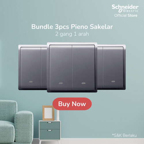 Schneider Electric Bundle Pieno Saklar LS 2G 1A (3pcs)