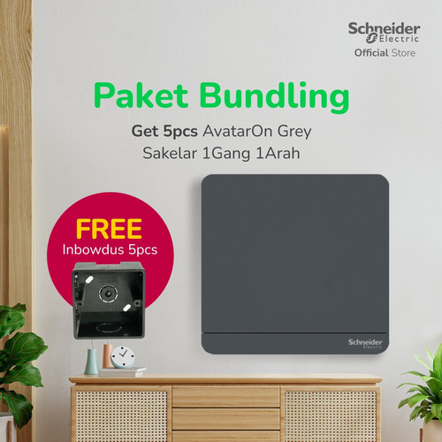 Bundle Schneider Electric saklar AvatarOn 1G 1A 5pcs free Inbow 5pcs