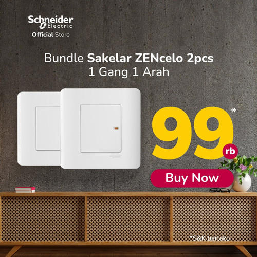 (Serba 99rb) Schneider Electric ZENcelo Saklar 1 Gang 1 Arah