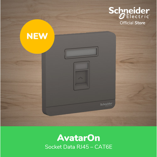 Schneider Electric AvatarOn Dark Grey Data Soc RJ45 CAT6E E8331RJS6_DG