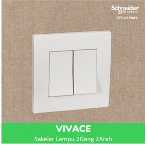 Schneider Electric Vivace Saklar Lampu - 2 Gang 2 Arah - KB32_WE_G3