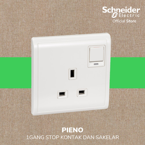 Schneider Electric PIENO 1 Gang Stop Kontak dan Saklar - E8215N_WE_G1