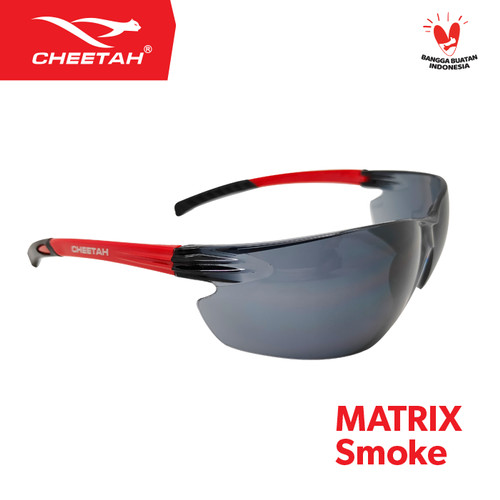 Kacamata Safety Cheetah Matrix Smoke Anti Scratch Full Protection - 1 Pcs