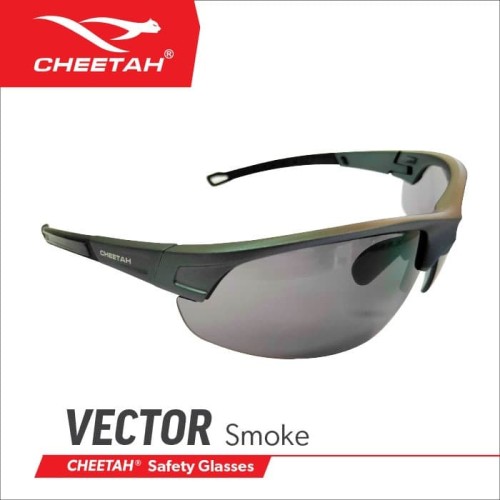 Kacamata Safety Cheetah Vector Smoke Anti Scratch Full Protection - 1 Pcs