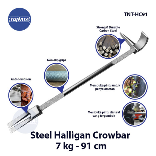 Halligan Holligan Haligan Crowbar / Linggis Pemadam Baja Multifungsi