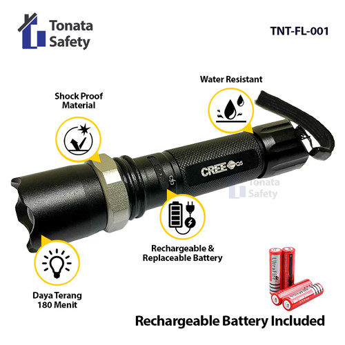 Senter LED Heavy Duty / Flashlight Baterai Charger