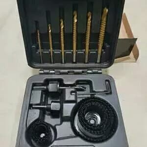 Hole Saw and Saw Drill Set 17 Pcs Krisbow atau Mata Bor Pelubang