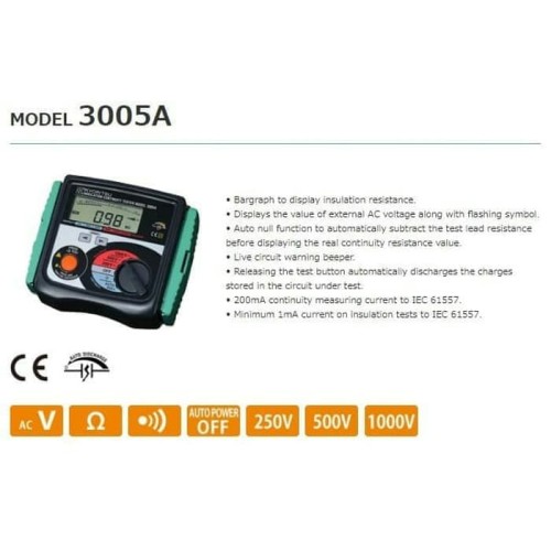 Kyoritsu 3005A Digital Insulation Continuity Tester Megger