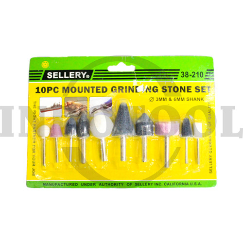 10 PCS MOUNTED GRINDING STE SET SEL38-210 / MATA BOR BATU SET SELLERY