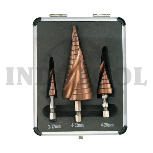 3 PCS QUICK STEP DRILL BIT M35 3-12mm, 4-20mm, 4-32mm LANGSOL