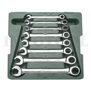 8 PCS Kunci Ring Pas Ratchet Set Combination Double Ratcheting Wrench