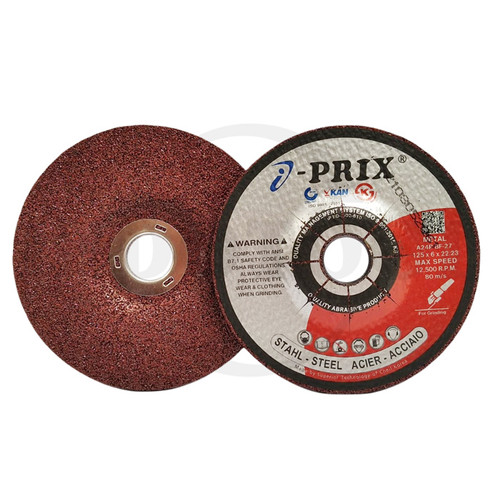 GRINDING WHEEL A24R METAL (RED), 5" x 6mm x 22.23mm I-PRIX