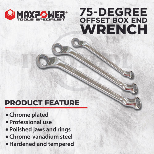 Kunci Ring 75 Derajat 6mm - 32mm / 75 Degree Box End Wrench MAXPOWER