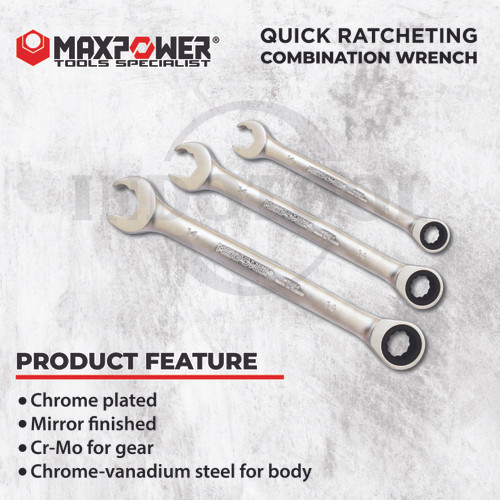 Kunci Ring Pas Ratchet 8 - 24mm / Quick Ratcheting Combination Wrench