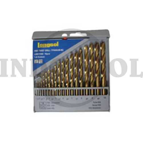 MATA BOR BESI SET 19 PCS TITANIUM 1-10MM / HSS TWIST DRILL SET LANGSOL