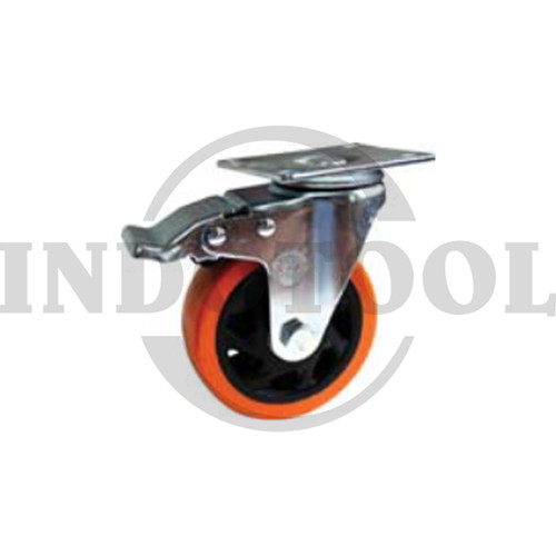 PVC CASTER, DBL BRAKE 5" (125x31mm), 100kg ROHA