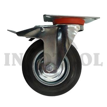 RODA ETALASE KARET CASTER HIDUP REM DBL BRAKE 8" (200x44mm), 150kg