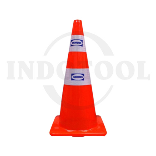 SAFETY TRAFFIC CONE / KERUCUT LALU LINTAS 70CM (ORANGE BASE) MORRIS