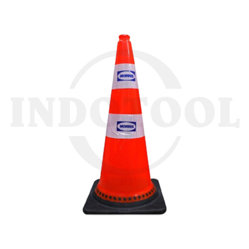 SAFETY TRAFFIC CONE / KERUCUT LALU LINTAS ALAS HITAM 75CM 2.4KG MORRIS