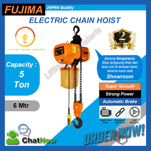 Electric Chain Hoist 5 Ton x 6 meter FUJIMA Japan