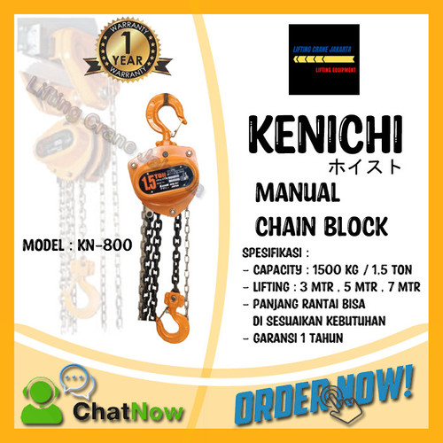 KENICHI Chain Block Takel Manual 1,5 Ton 5 METER "JAPAN"