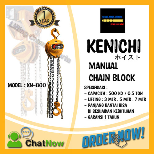 KENICHI Chain Block Takel Manual 0,5 Ton 3 METER "JAPAN"