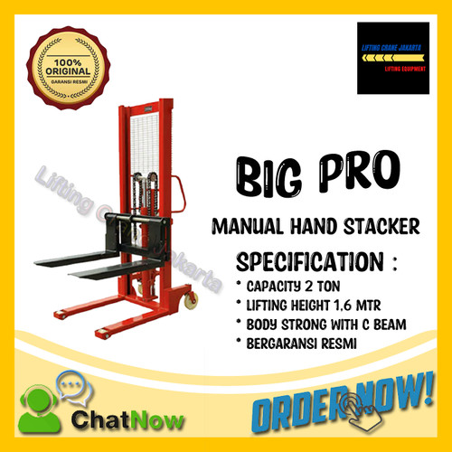 Hand Stacker Manual 2 Ton / 2000 Kg BIGPro