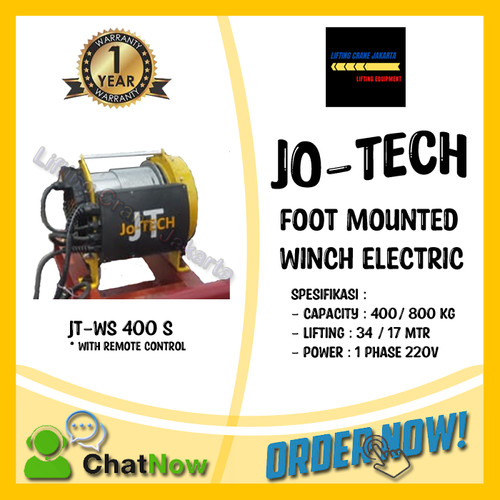 Electric Foot Mounted Baby Winch 400/800 kg 34 meter Jotech