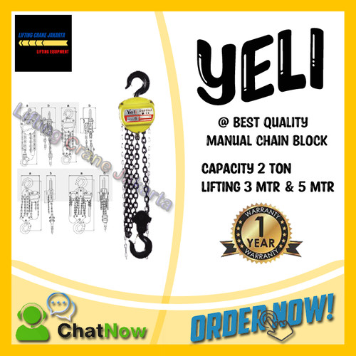 Chain Block manual Hoist Capacity 2 TON YELI