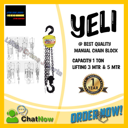 Chain Block manual Hoist Capacity 1 TON YELI