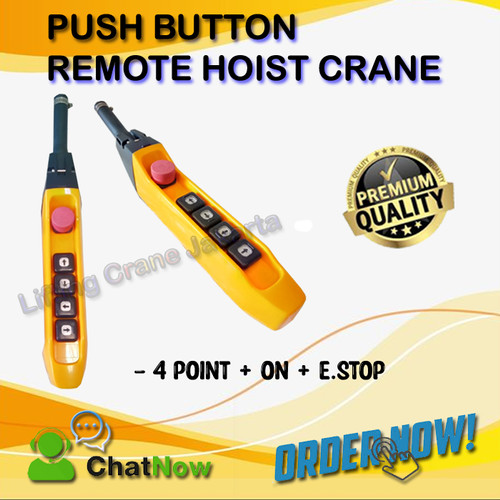 Remote Control hoist Push Button Single Speed 4Tombol + E.Stop