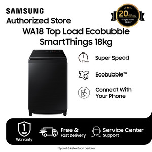 Samsung Mesin Cuci Top Load Ecobubble 18kg - WA18CG6886BVSE