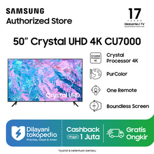 Samsung Smart TV 50" Crystal UHD Crystal Processor 4K - UA50CU7000KXXD