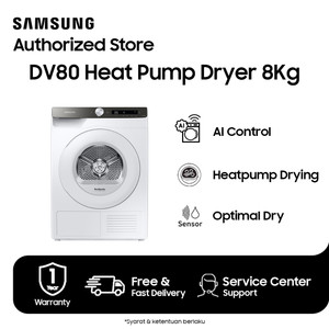 Samsung Mesin Pengering Dryer 8 Kg dengan AI Control - DV80T5220TT/SE