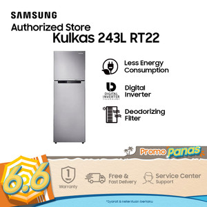 Samsung Kulkas 2 Pintu, 234 L - RT22FARBDSA