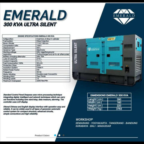 Genset 300 KVA Silent Diesel Emerald EG300W Japan Tech