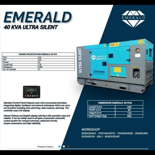 Genset 40 KVA Silent Diesel Emerald EG40W Japan Tech