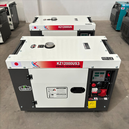 Genset 10 KVA Silent 3 Phase Diesel Katzumi KZ 12000US3 Japan Tech