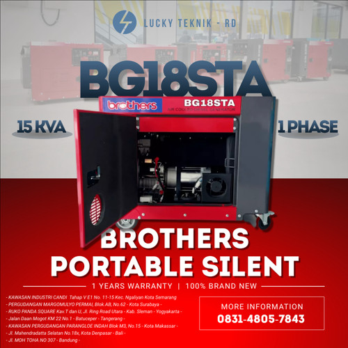 Genset 15 KVA Silent Diesel Brothers BG 18STA Japan Tech 12.000 Watt