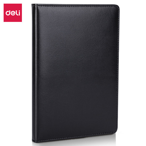 Deli Buku Catatan Sampul Kulit / Leather Cover Notebook A5 120 Lembar Hitam 3315