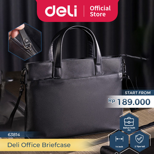 Deli Tas Laptop Kulit / Tas Kerja Kantor Selempang  63814