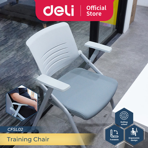 Deli Kursi Lipat / Kursi Kerja / Foldable Office Chair Roda CFSL02