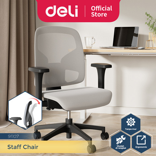 Deli Kursi Sekretaris / Kursi Kerja / Office Chair Tanpa Mur 91107